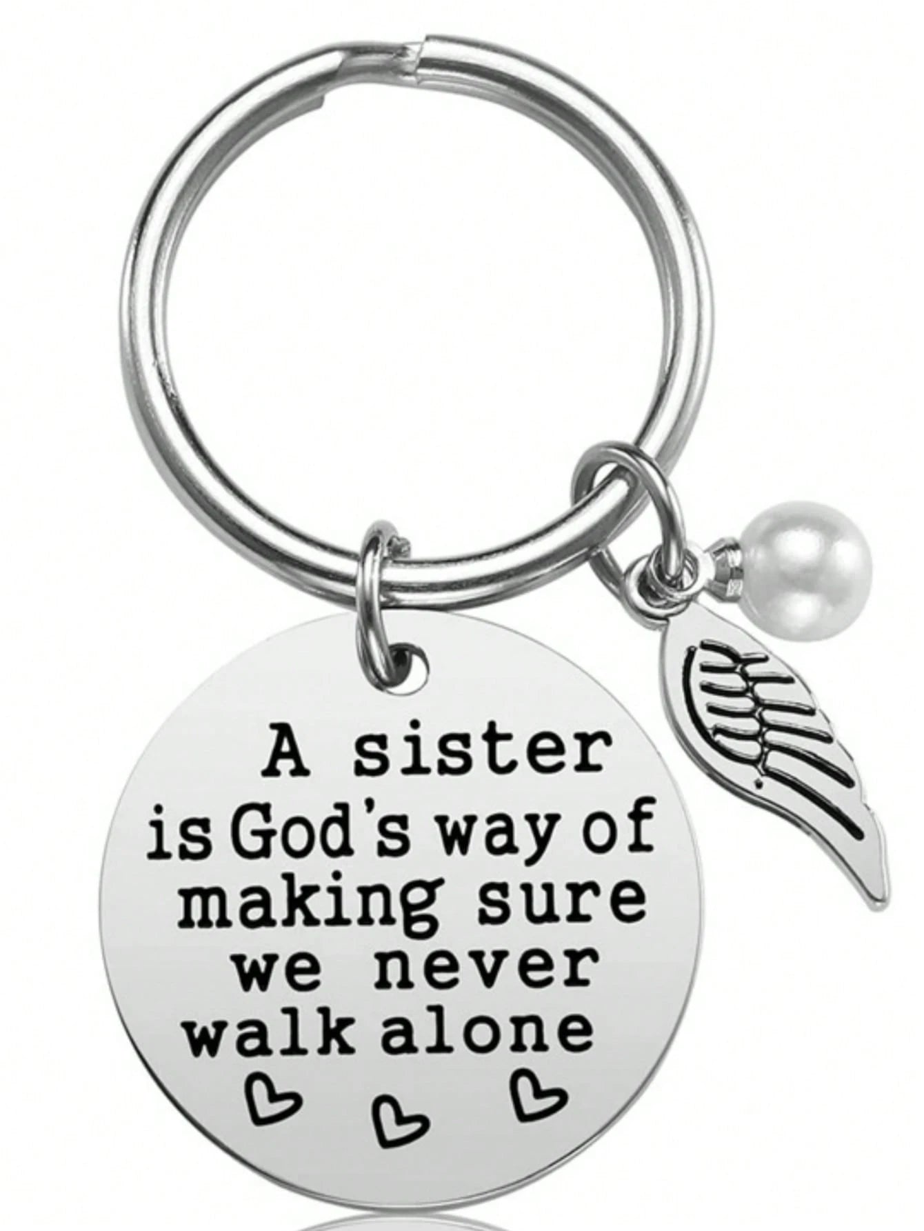 1pc Women's "Not Sisters By Blood" Stainless Steel Key Chain & Heart Shaped Tag, Gift For Friends & Sisters, Birthday