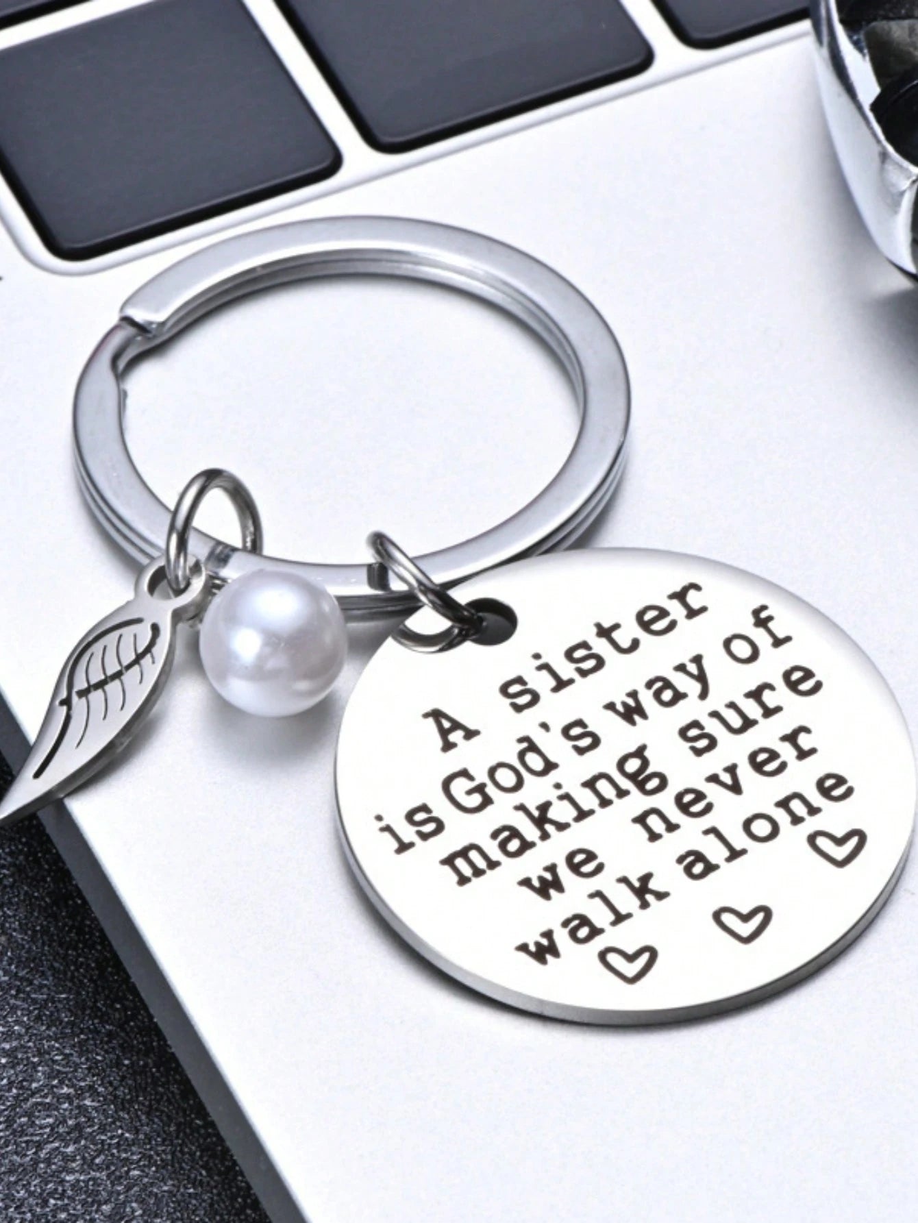 1pc Women's "Not Sisters By Blood" Stainless Steel Key Chain & Heart Shaped Tag, Gift For Friends & Sisters, Birthday