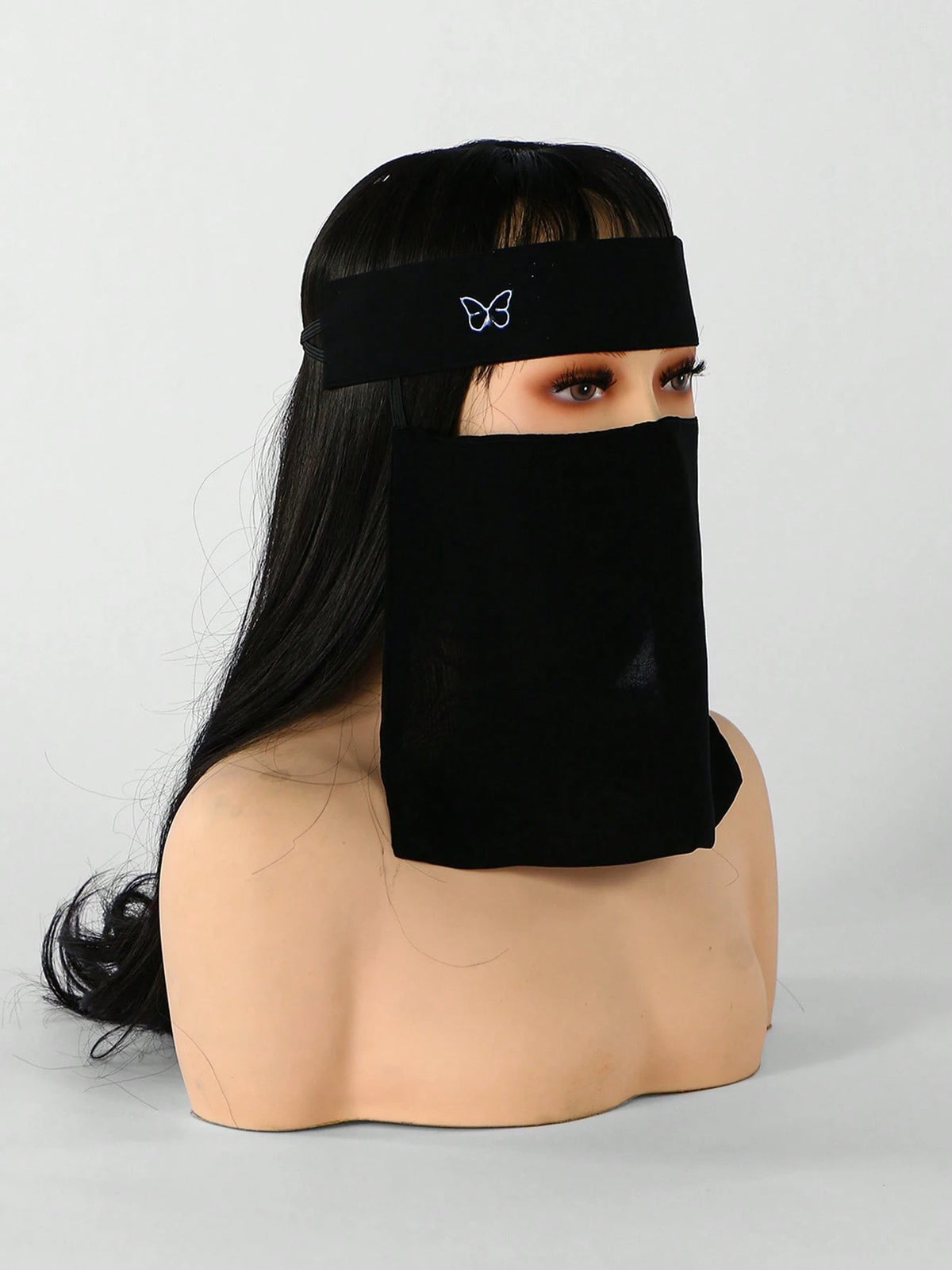 1PC Women's Solid Color Elastic Niqab, Lightweight Breathable Face Veil, Easy And Quick To Wear, Suitable For Muslim Matching With Hijab And Abaya, Comfortable For Long Wear, Breathable