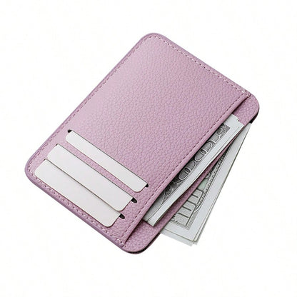 1pc Women's Solid Color PU Leather Soft Leather Multi Card Slot Credit Card Holder Fashionable Ultra-Thin Credit Card Case Wallet For Women Wallet Mini Wallet Purse Wallet Card Wallet Back To School S