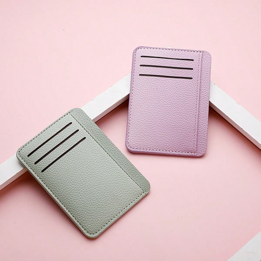 1pc Women's Solid Color PU Leather Soft Leather Multi Card Slot Credit Card Holder Fashionable Ultra-Thin Credit Card Case Wallet For Women Wallet Mini Wallet Purse Wallet Card Wallet Back To School S