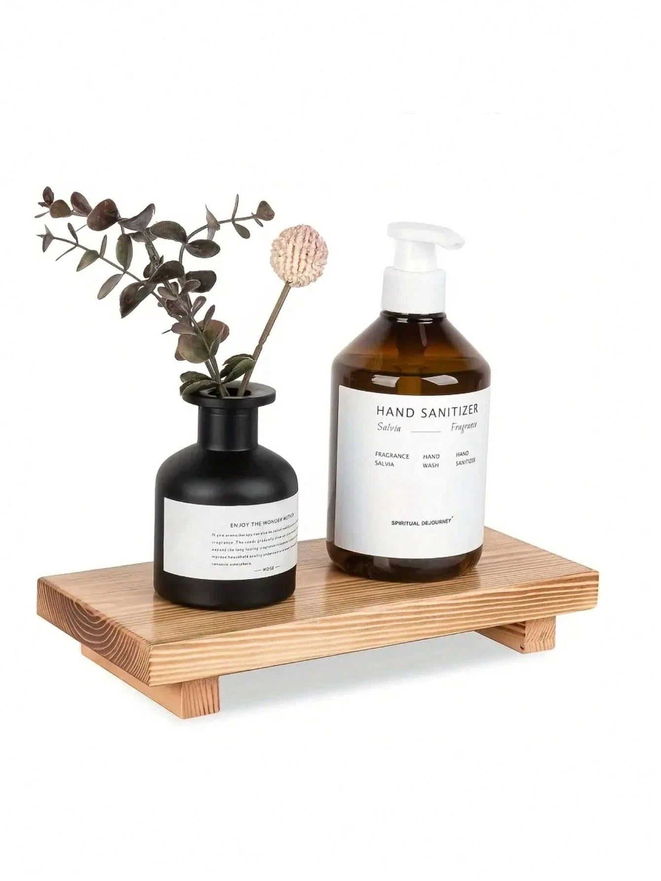 1pc Wood Pedestal Stand Display Stool For Bathroom Kitchen Sink Soap Tray Candle Plant Tray Perfect Farmhouse Decor For Bathroom And Kitchen Home Bathroom Decor Bathroom Organizer Fall Decor Back To S