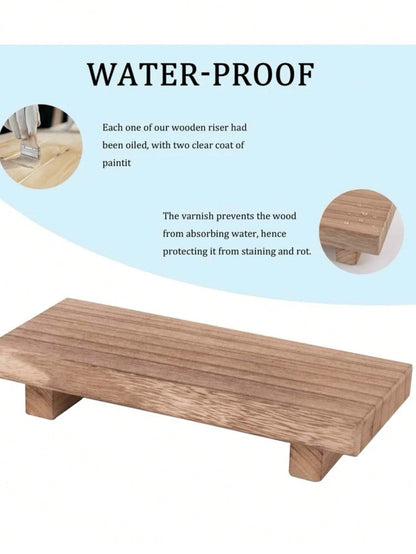 1pc Wood Pedestal Stand Display Stool For Bathroom Kitchen Sink Soap Tray Candle Plant Tray Perfect Farmhouse Decor For Bathroom And Kitchen Home Bathroom Decor Bathroom Organizer Fall Decor Back To S