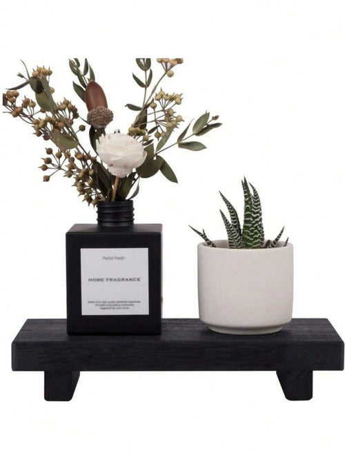 1pc Wooden Base Display Stand, Suitable For Bathroom, Kitchen Sink, Soap Dish, Candle Holder, Plant Rack, Farmhouse Style Bathroom And Kitchen Decor, Home Bathroom Decor, Bathroom Storage, Autumn Deco