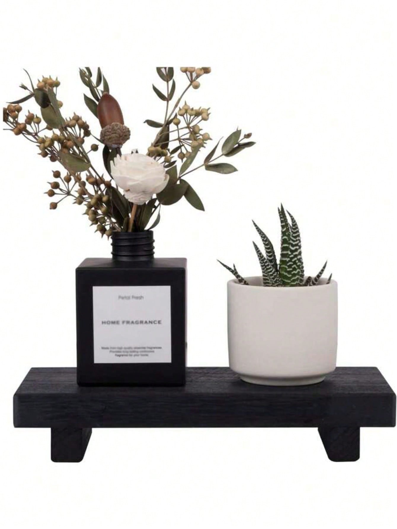 1pc Wooden Base Display Stand, Suitable For Bathroom, Kitchen Sink, Soap Dish, Candle Holder, Plant Rack, Farmhouse Style Bathroom And Kitchen Decor, Home Bathroom Decor, Bathroom Storage, Autumn Deco