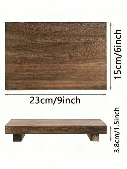 1pc Wooden Bathroom Countertop Tray, Striped Pattern Soap Holder, Candle Holder Home Decor Display Tray, Can Hold Snacks, Drinks, Sushi, Steak, Desserts, Cakes, Bread, Breakfast, Tea- Solid Wood Bath