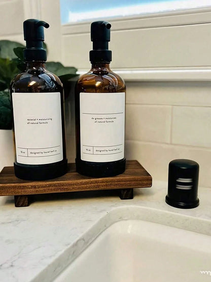1pc Wooden Bathroom Countertop Tray, Striped Pattern Soap Holder, Candle Holder Home Decor Display Tray, Can Hold Snacks, Drinks, Sushi, Steak, Desserts, Cakes, Bread, Breakfast, Tea- Solid Wood Bath
