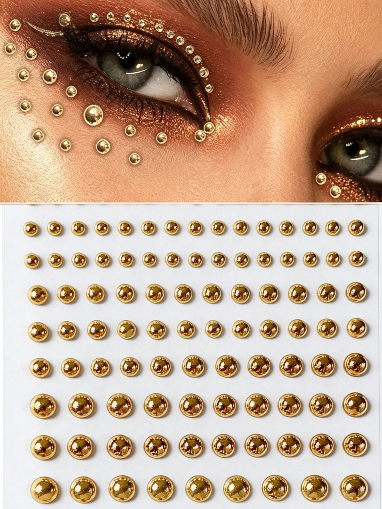 1pc Y2K Metallic Lip Stud Face Jewelry, Clip-On Nose/Eyebrow Piercing Sticker, Music Festival Party Edgy Makeup DIY