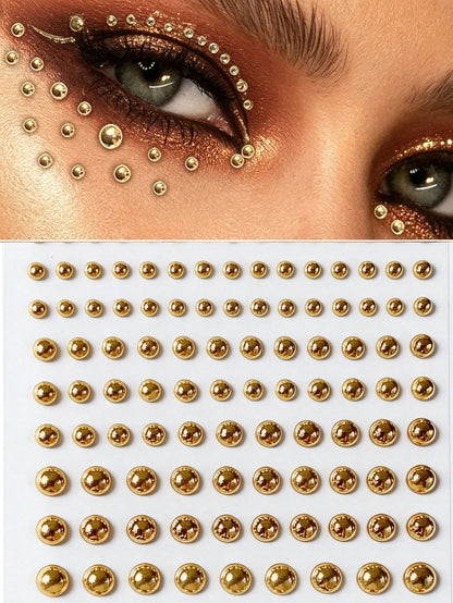 1pc Y2K Metallic Lip Stud Face Jewelry, Clip-On Nose/Eyebrow Piercing Sticker, Music Festival Party Edgy Makeup DIY