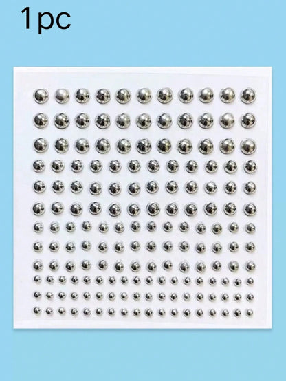 1pc Y2K Metallic Lip Stud Face Jewelry, Clip-On Nose/Eyebrow Piercing Sticker, Music Festival Party Edgy Makeup DIY