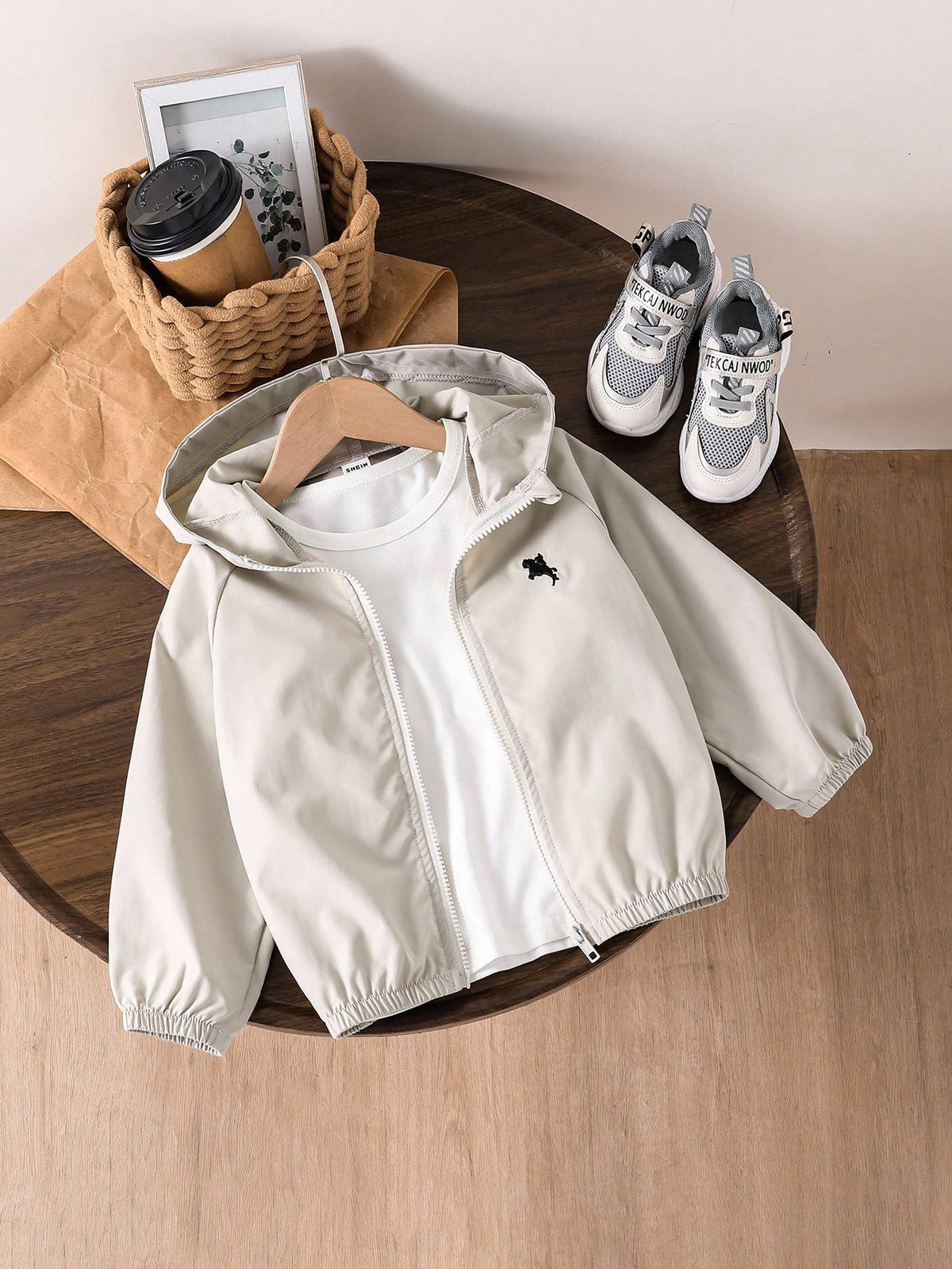 1pc Young Boy Casual Minimalist Camouflage Print Hooded Long Sleeve Jacket, Fashionable Casual Design, Suitable For Summer Wear, Suitable For 4-7 Years Old Boys Daily Wear, Suitable For Sports