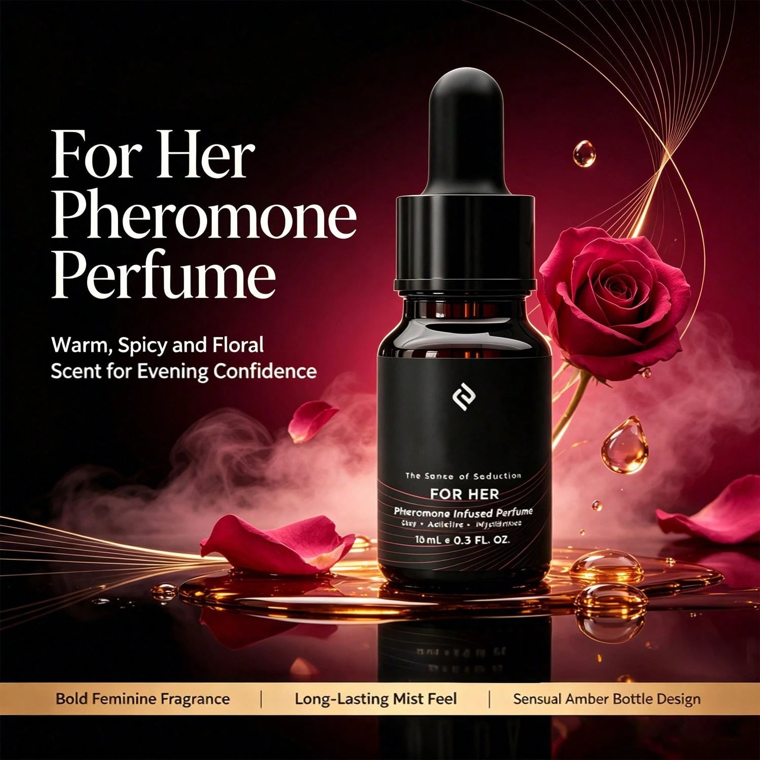 1pcs GDOA Pheromones Perfume For Women – The Original – Long-Lasting Women's Fragrances With Jasmine And Rose – Sweet & Spicy Aroma – Vegan & Cruelty-Free – 15ml/0.50 Fl.Oz,Suitable For Women's Daily
