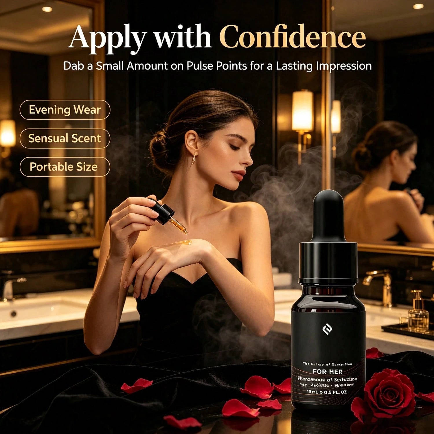 1pcs GDOA Pheromones Perfume For Women – The Original – Long-Lasting Women's Fragrances With Jasmine And Rose – Sweet & Spicy Aroma – Vegan & Cruelty-Free – 15ml/0.50 Fl.Oz,Suitable For Women's Daily