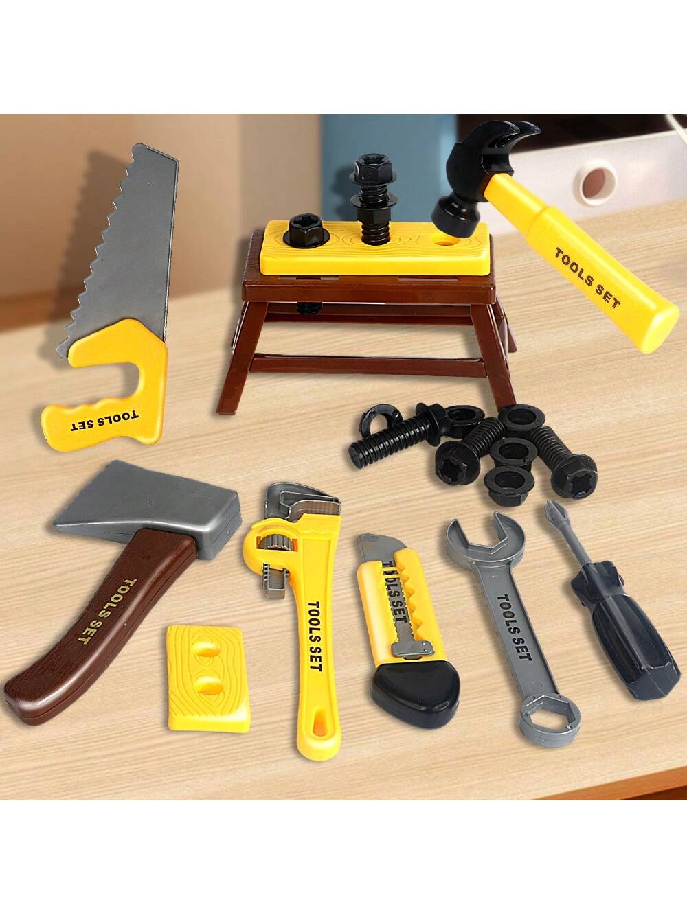 1set Boys Tool Building Set Repair Tools Box Toy, Simulated Electric Drill Screwdriver Pretend Play, Children Birthday Gift