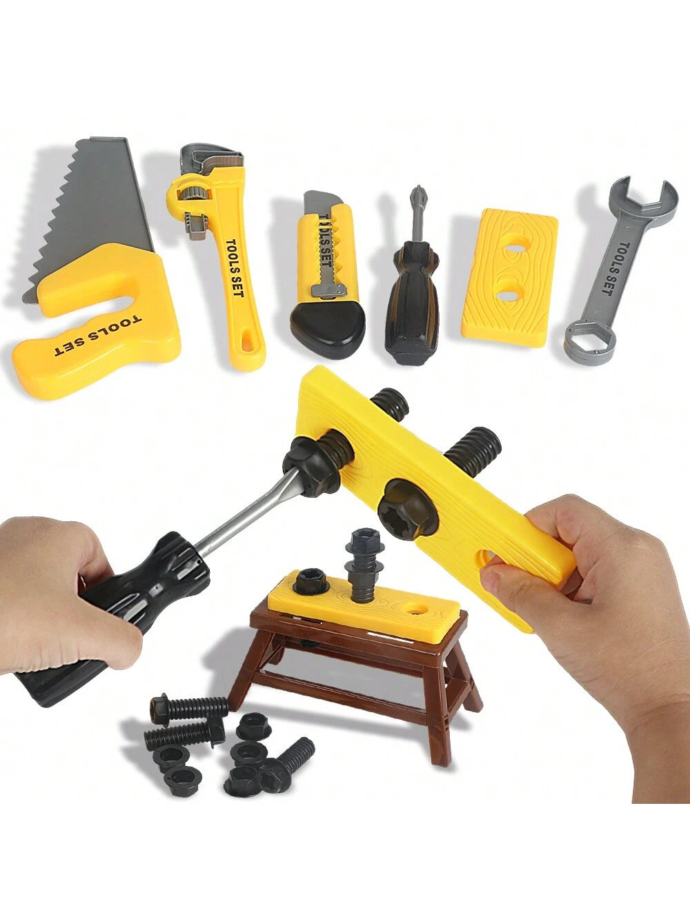 1set Boys Tool Building Set Repair Tools Box Toy, Simulated Electric Drill Screwdriver Pretend Play, Children Birthday Gift