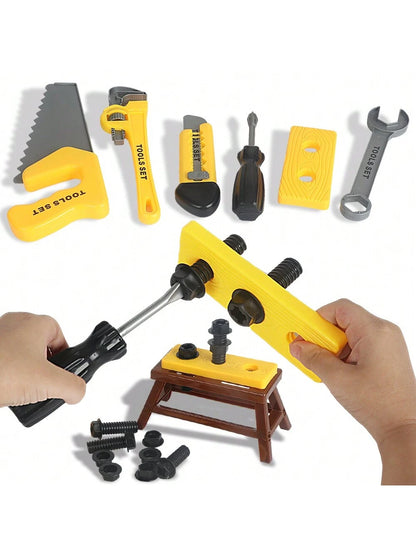 1set Boys Tool Building Set Repair Tools Box Toy, Simulated Electric Drill Screwdriver Pretend Play, Children Birthday Gift