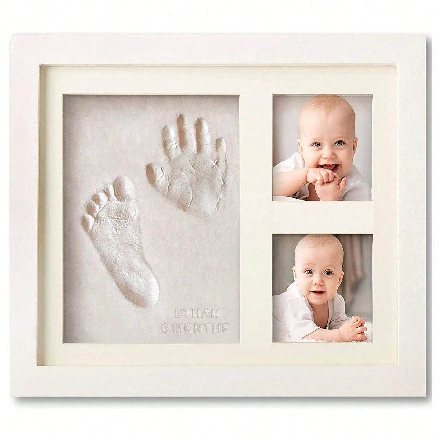 1set DIY Baby Hand And Footprint Clay Kit With Photo Frame, Newborn Hand And Footprint Mold Set, Exclusive Commemorative Gift For New Moms, Baby Shower, Nursery Home Decor, Unisex For Baby Boys And Gi