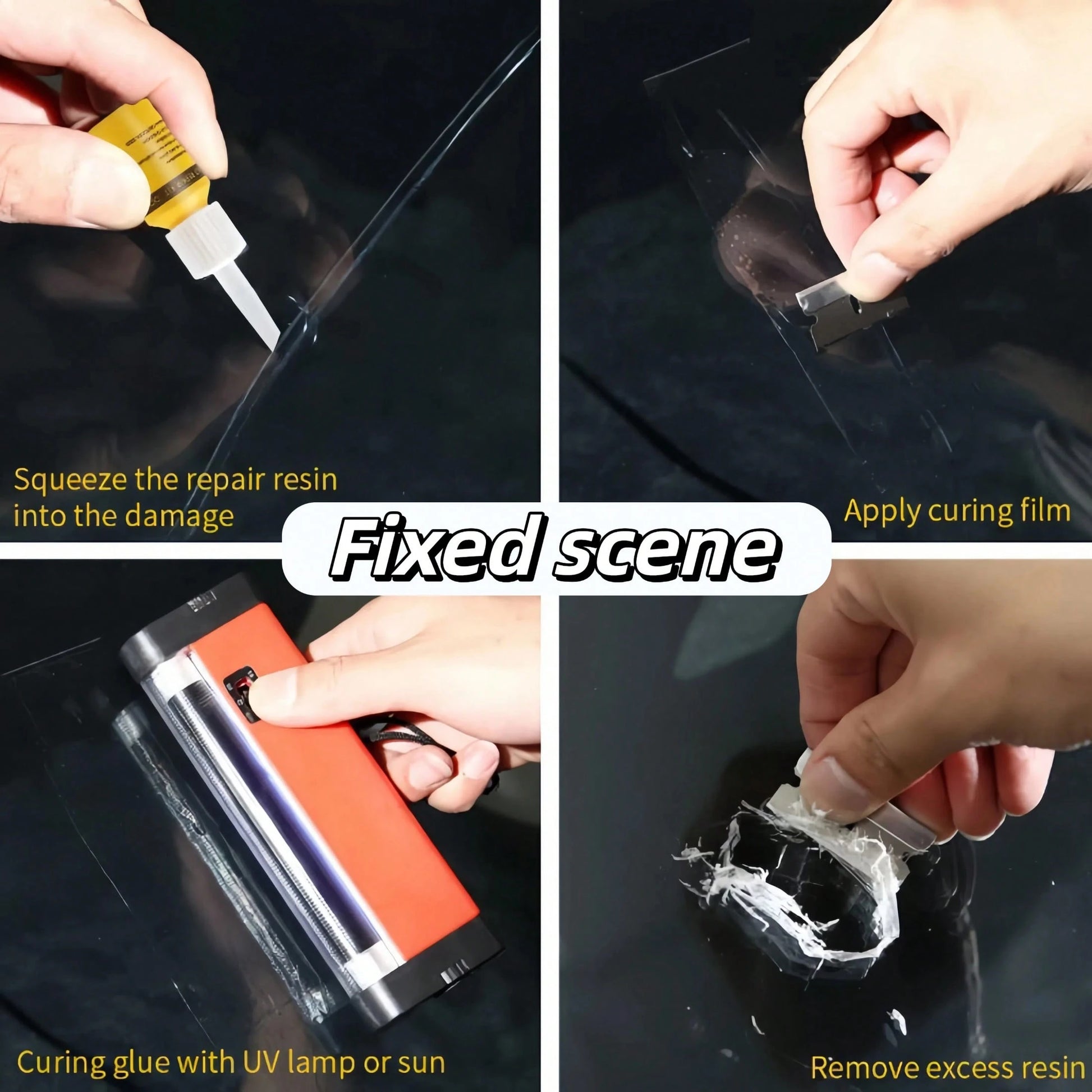 1Set Windshield Crack Repair Kit Complete Repair Kit For Chips And Cracks Automotive Windshield Repair Tool Repair For Car And Truck Windshields