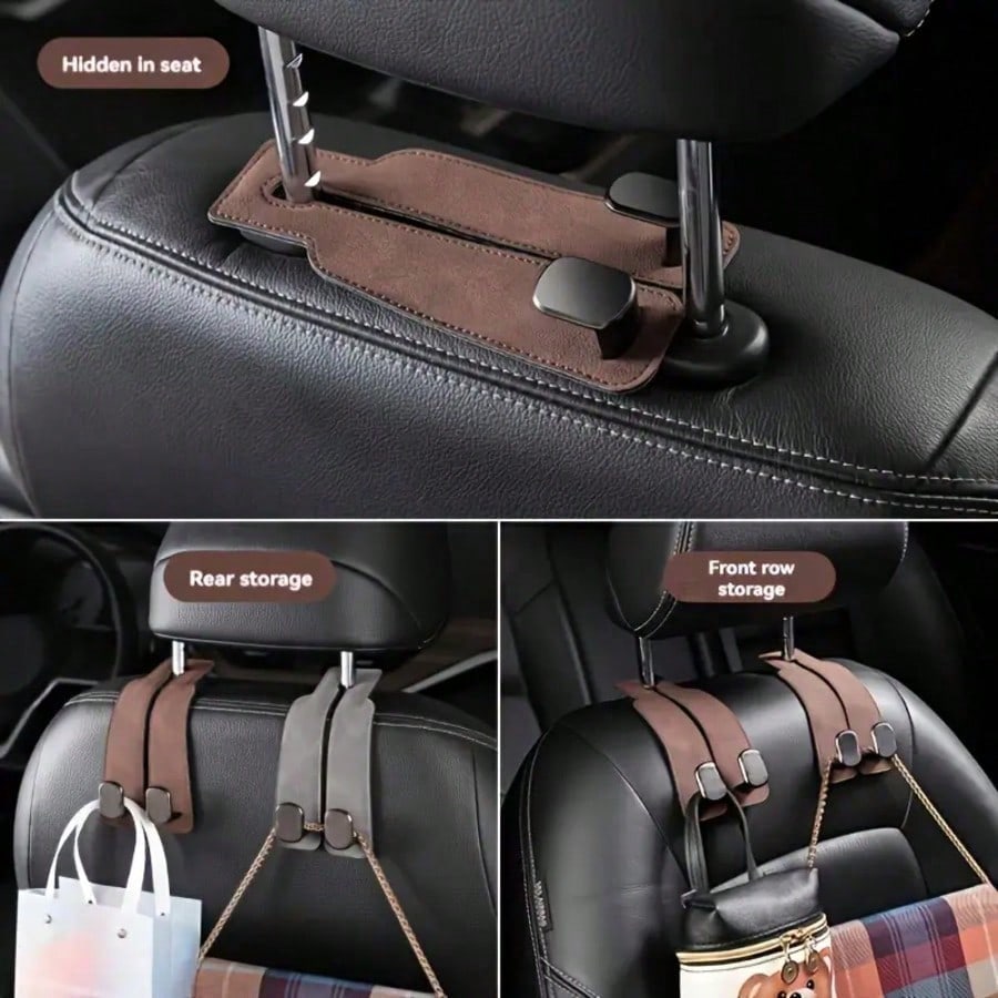 2/1pc Car Seat Hook, Creative Fashionable High-End Hook, Car Rear Seat Storage Hook Clip, Car Interior Accessory, Handbag/Wallet/Coat Hanging Rack, Car Storage Rack