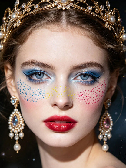 2/3/4/5/6pcs Freckle Face Temporary Tattoo Stickers, Waterproof Tattoo Stickers, Glitter Freckle Glow In Dark Sequin Freckle Stickers, Women's Glitter Freckle Face Stickers, Suitable For Dance Music P