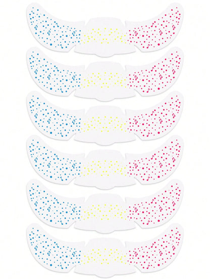 2/3/4/5/6pcs Freckle Face Temporary Tattoo Stickers, Waterproof Tattoo Stickers, Glitter Freckle Glow In Dark Sequin Freckle Stickers, Women's Glitter Freckle Face Stickers, Suitable For Dance Music P