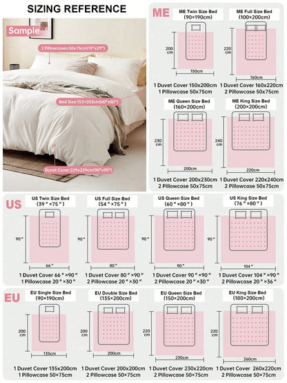 2/3 Piece Solid Color Bedding Set, Includes 1 Duvet Cover, 1/2 Pillowcases, Perfectly Fits Twin, Full, Queen, King Size Beds, Suitable For All Seasons, Oeko-Tex Certified