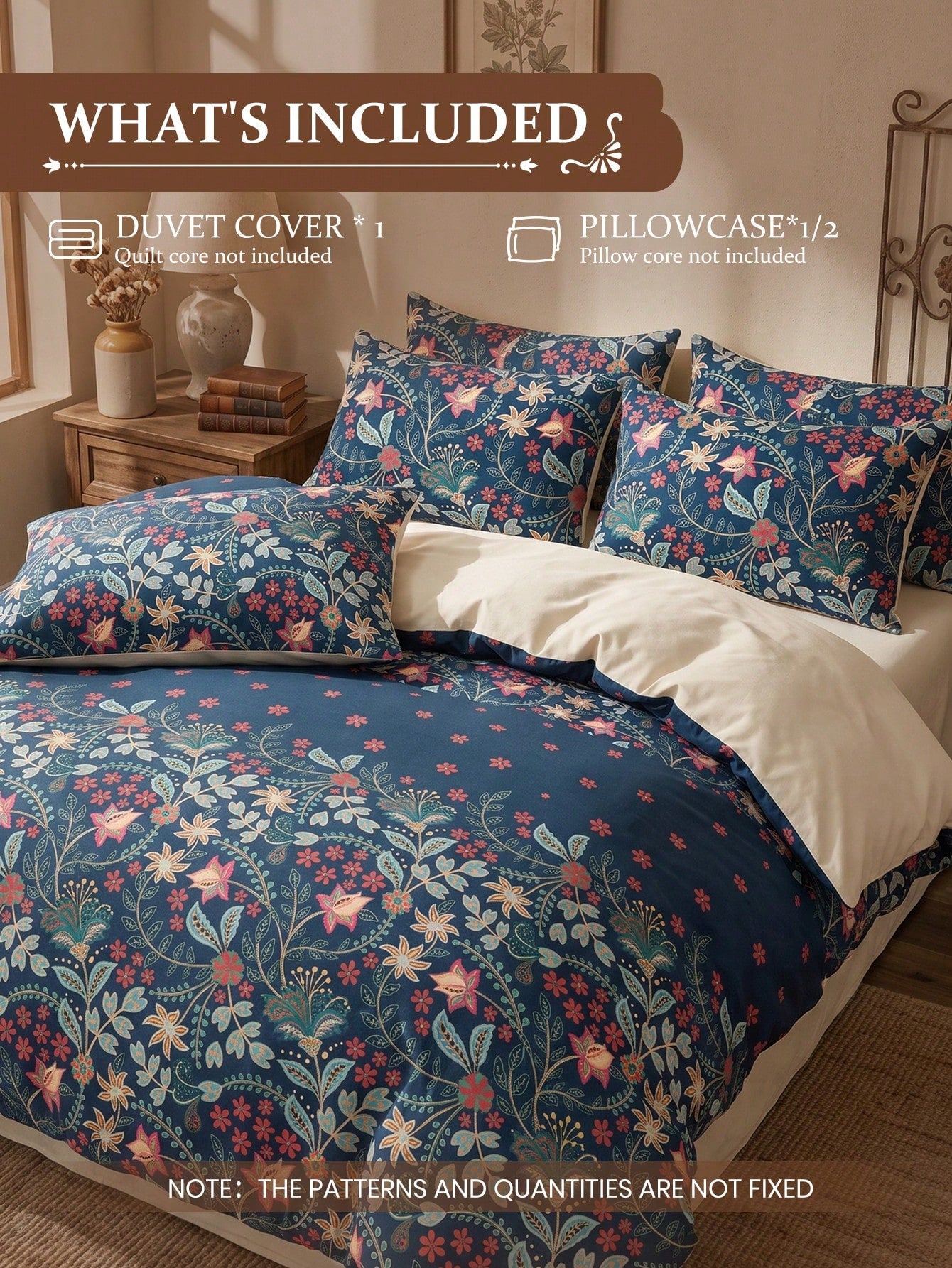 2/3pcs Bohemian Style Print Duvet Cover Set, Comforter Cover Set, Bedding Set, Cozy & Breathable, Lightweight, Anti-Pilling/Machine Washable, Room Decor, Bedroom Decor, Dorm Bedding, For All Seasons