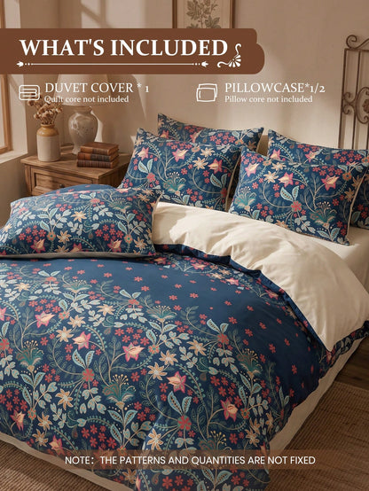 2/3pcs Bohemian Style Print Duvet Cover Set, Comforter Cover Set, Bedding Set, Cozy & Breathable, Lightweight, Anti-Pilling/Machine Washable, Room Decor, Bedroom Decor, Dorm Bedding, For All Seasons