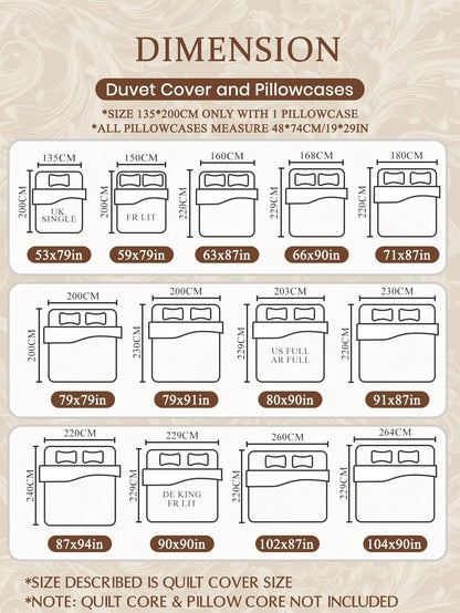 2/3pcs Bohemian Style Print Duvet Cover Set, Comforter Cover Set, Bedding Set, Cozy & Breathable, Lightweight, Anti-Pilling/Machine Washable, Room Decor, Bedroom Decor, Dorm Bedding, For All Seasons