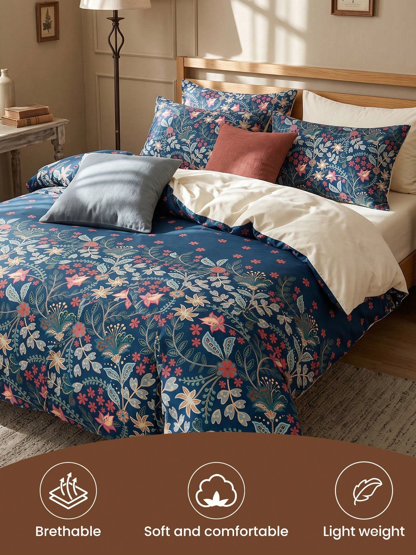 2/3pcs Bohemian Style Print Duvet Cover Set, Comforter Cover Set, Bedding Set, Cozy & Breathable, Lightweight, Anti-Pilling/Machine Washable, Room Decor, Bedroom Decor, Dorm Bedding, For All Seasons