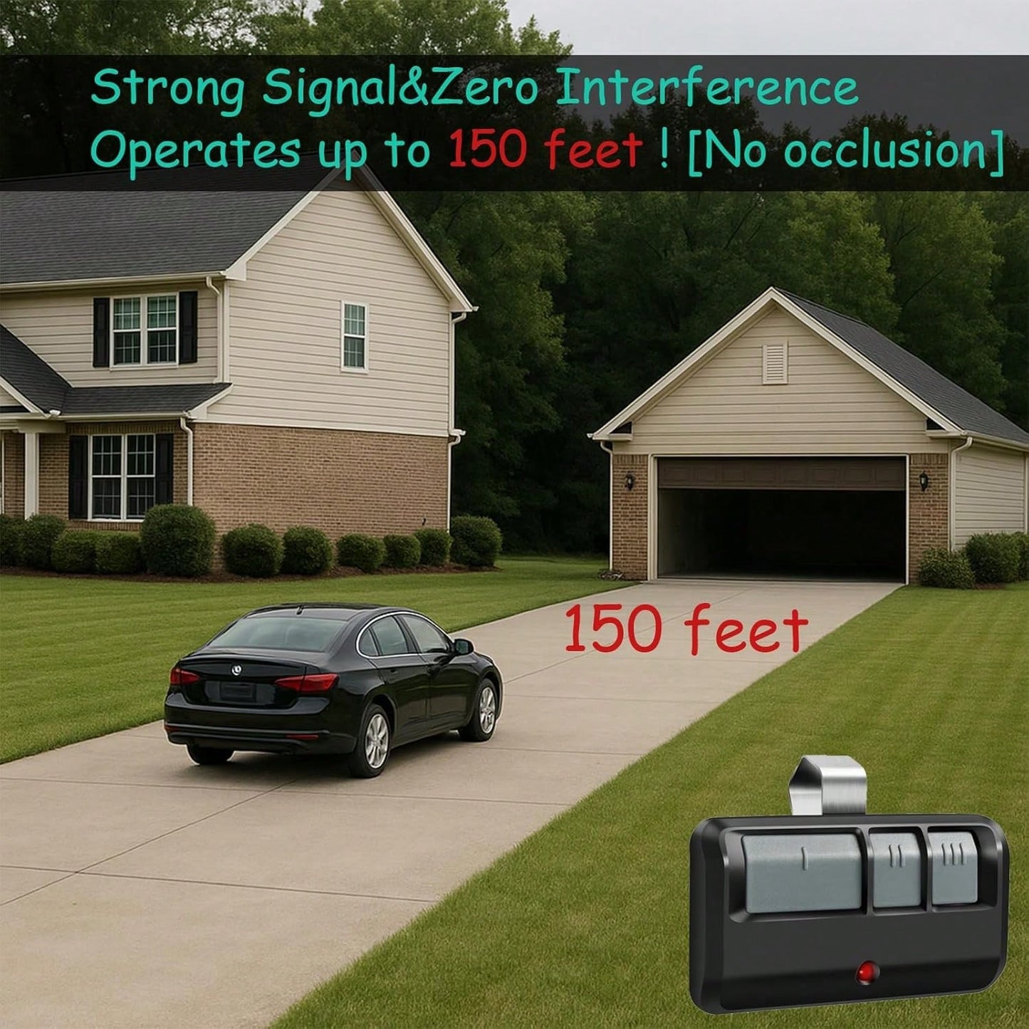 2 For LiftMaster Chamberlain Craftsman Garage Door Opener Remote| Universal, Security Rolling Code Technology, Long Distance Remote, Multichannel, Replacement For 893LM 893Max