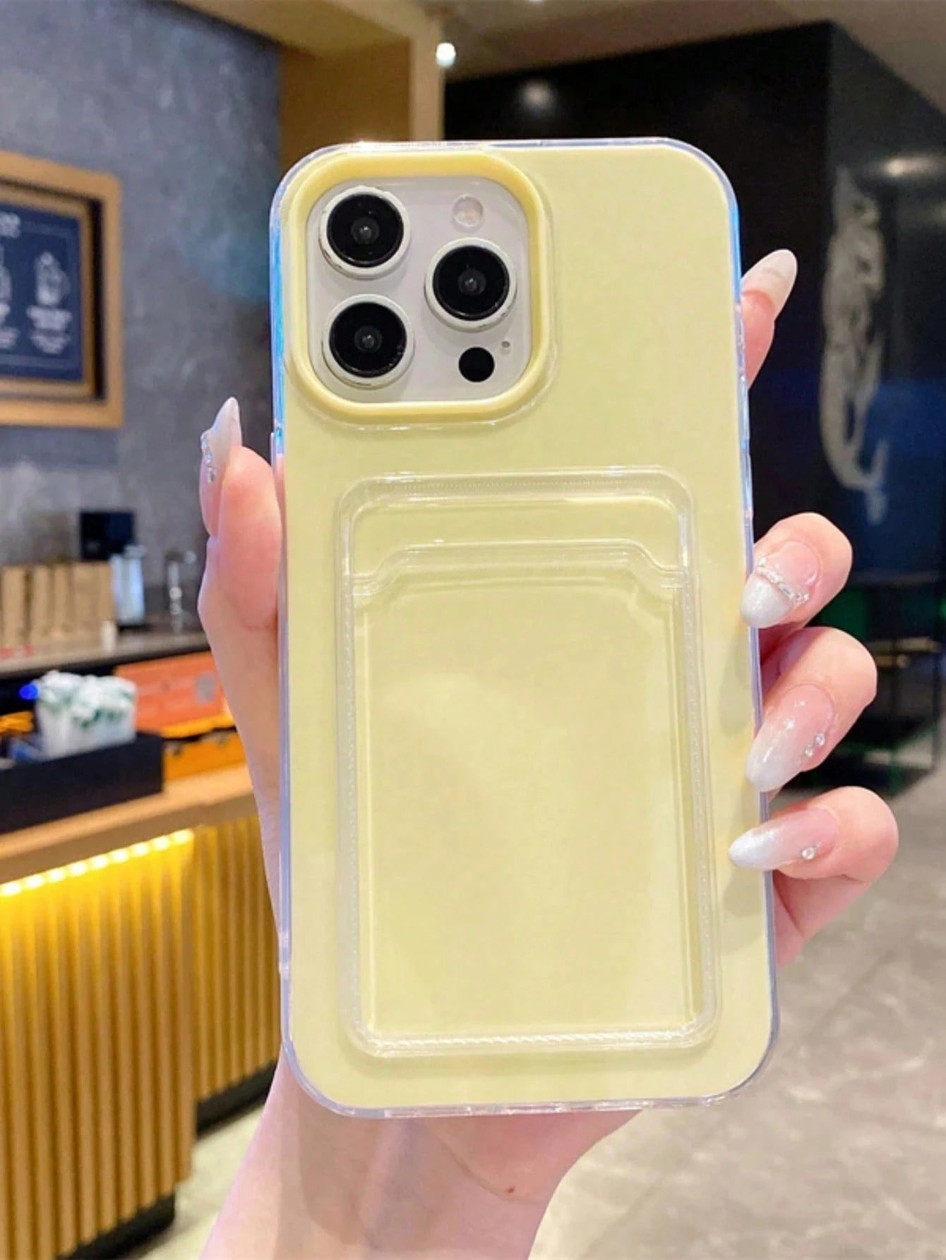 2 In 1 Candy Color Card Holder Slot Phone Case Compatible With IPhone 17Pro 17ProMax 17 Air 17 16 15 14 13 12 11 Pro Max 16Plus Simple Shockproof Clear Soft Cover