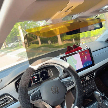 2-In-1 Car Sun Visor| UV Protection + Anti-Glare For Windshield| Adjustable Clip And Suction Cup Fit All Vehicles| ABS Plastic Blocks Glare| Improve Night Driving Safety And Comfort; Essential Car