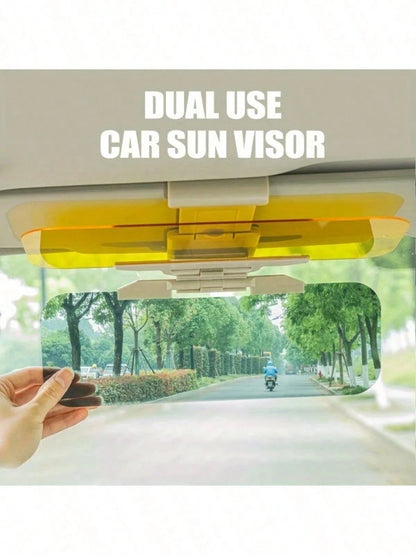 2-In-1 Car Sun Visor| UV Protection + Anti-Glare For Windshield| Adjustable Clip And Suction Cup Fit All Vehicles| ABS Plastic Blocks Glare| Improve Night Driving Safety And Comfort; Essential Car