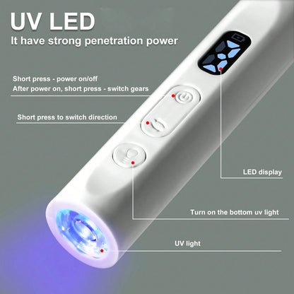 2-In-1 Electric Nail Drill Set, Wireless Rechargeable Portable Nail File, 3-Speed Adjustable, Suitable For Natural Nails, Thick Toenails And Foot Care Nail Polishing Tool, Professional Manicure And Pe