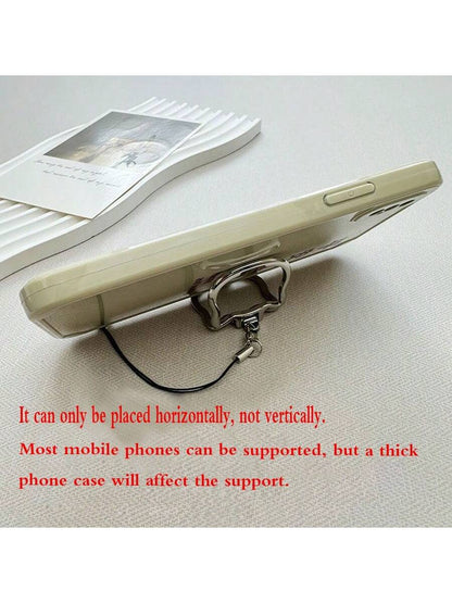 2-In-1 Multifunctional Mobile Phone Lanyard Holder, Portable Slouchy Stand, Metal Folding Ring Pendant Necklace Holder For Phones & Tablets, Great Gift For Mother, Family, Friends On Birthday, Holiday