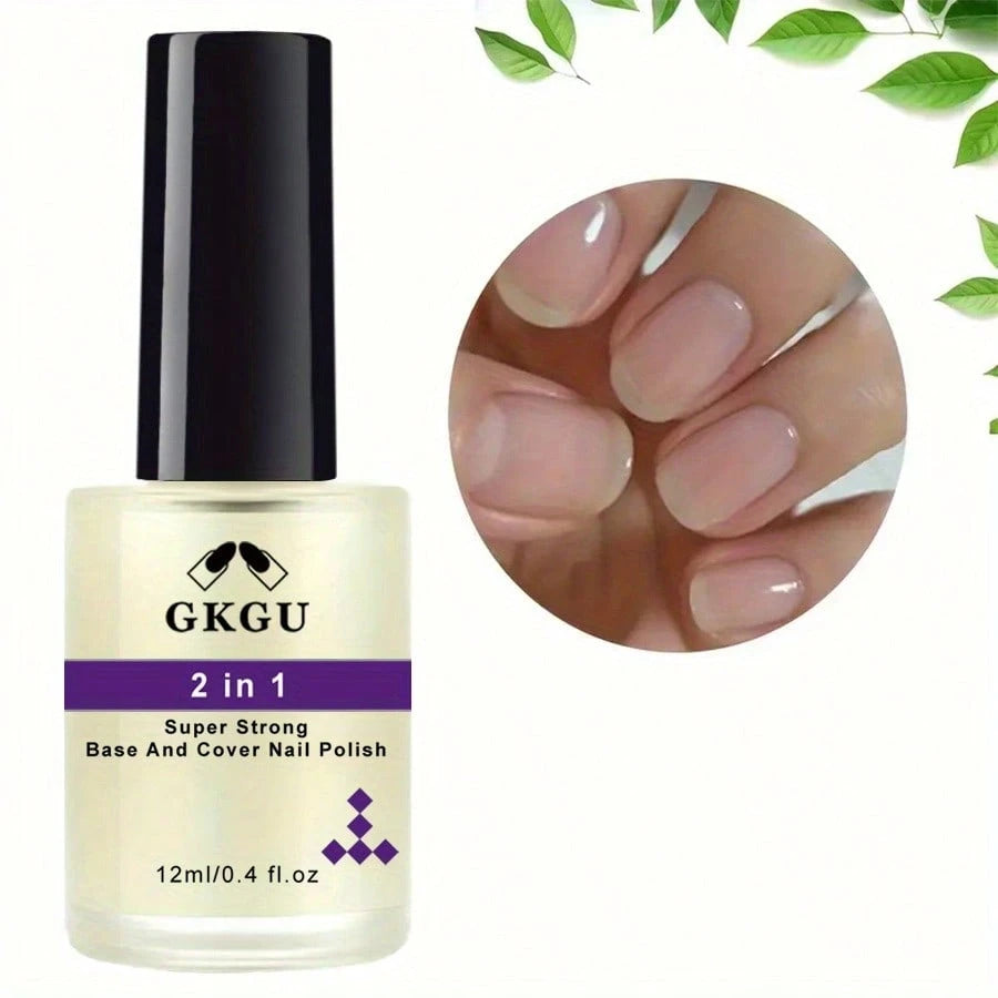 2-In-1 Nail Strengthener, Hardener, Polisher 12ml, Helps Prevent Nail Splitting, Breaking, Fragility, Cracking, Damage, Cracks, Provides Protection For Stronger Nails