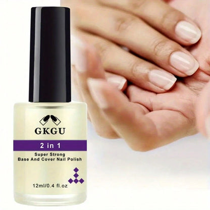 2-In-1 Nail Strengthener, Hardener, Polisher 12ml, Helps Prevent Nail Splitting, Breaking, Fragility, Cracking, Damage, Cracks, Provides Protection For Stronger Nails