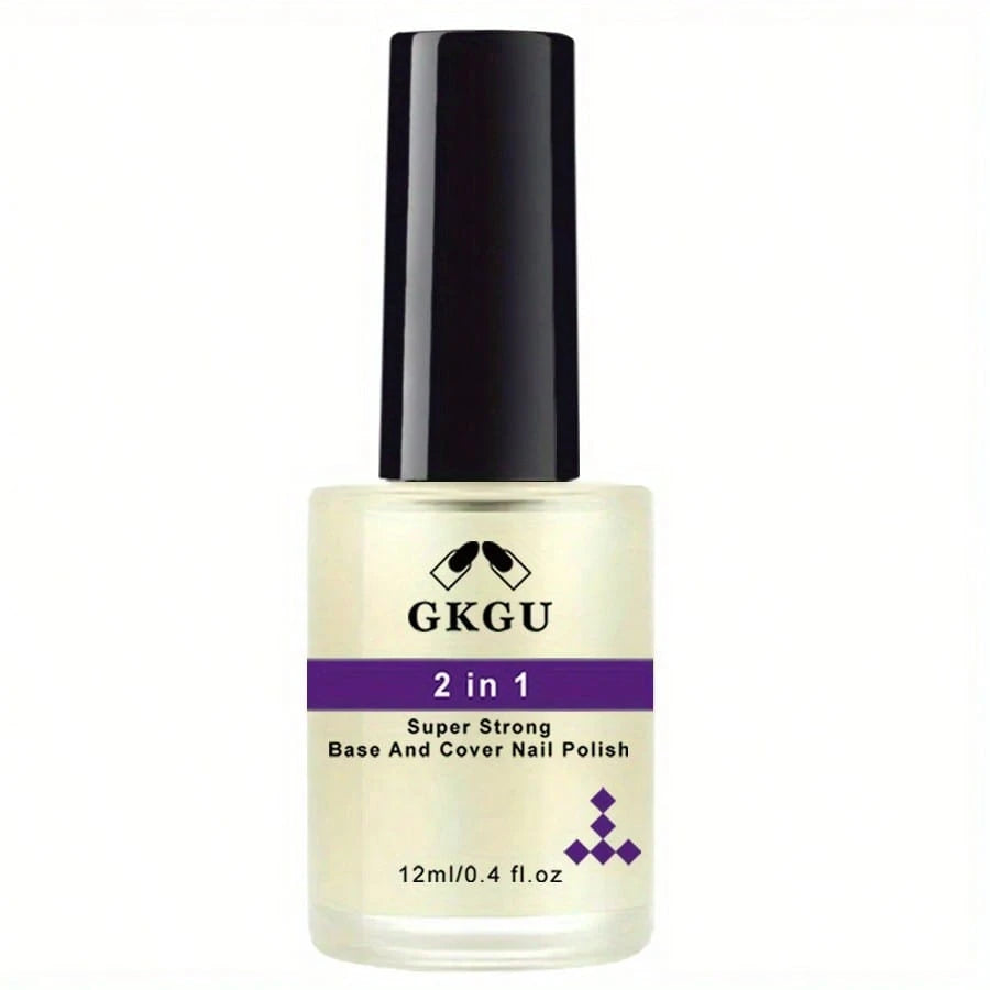 2-In-1 Nail Strengthener, Hardener, Polisher 12ml, Helps Prevent Nail Splitting, Breaking, Fragility, Cracking, Damage, Cracks, Provides Protection For Stronger Nails