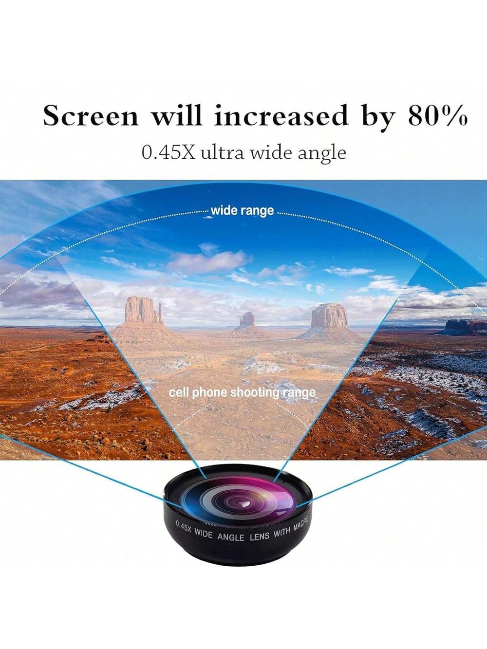2-In-1 Phone Camera Lens Kit, Includes 0.45X Wide Angle Lens And 12.5X Macro Lens, Compatible With IOS And Android Smartphones & Tablets, Ideal For Summer Vacation, Travel, Creative Photography And Mo