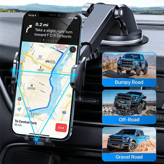 2-In-1 Phone Holder, Car Dashboard Holder, ABS Material, 360 ° Rotation, Universal Compatibility, Adjustable Suction Cup Installation, With Vertical And Horizontal Adjustment, Car Phone Holder.