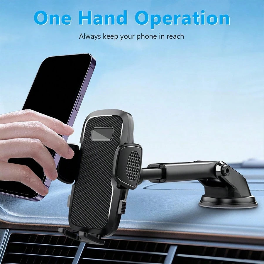 2-In-1 Phone Holder, Car Dashboard Holder, ABS Material, 360 ° Rotation, Universal Compatibility, Adjustable Suction Cup Installation, With Vertical And Horizontal Adjustment, Car Phone Holder.