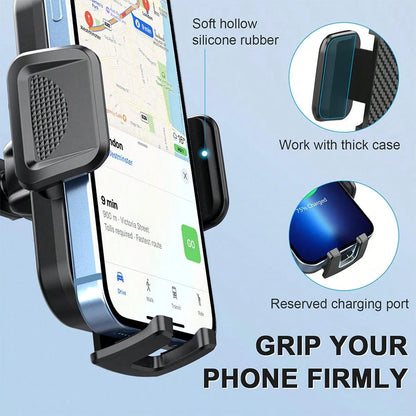 2-In-1 Phone Holder, Car Dashboard Holder, ABS Material, 360 ° Rotation, Universal Compatibility, Adjustable Suction Cup Installation, With Vertical And Horizontal Adjustment, Car Phone Holder.