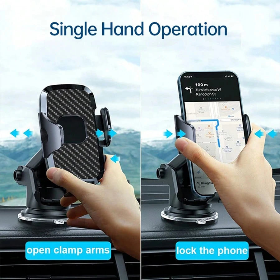 2-In-1 Phone Holder, Car Dashboard Holder, ABS Material, 360 ° Rotation, Universal Compatibility, Adjustable Suction Cup Installation, With Vertical And Horizontal Adjustment, Car Phone Holder.