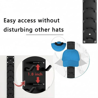 2-Pack Hat Organizer For Baseball Caps, Men's Hat Organizer, Hat Rack On Wall, Hat Storage Organizer For Wall, Multi-Layer Hat Storage, Wall Hanging Hat Hooks For Closet Doors And Bedrooms