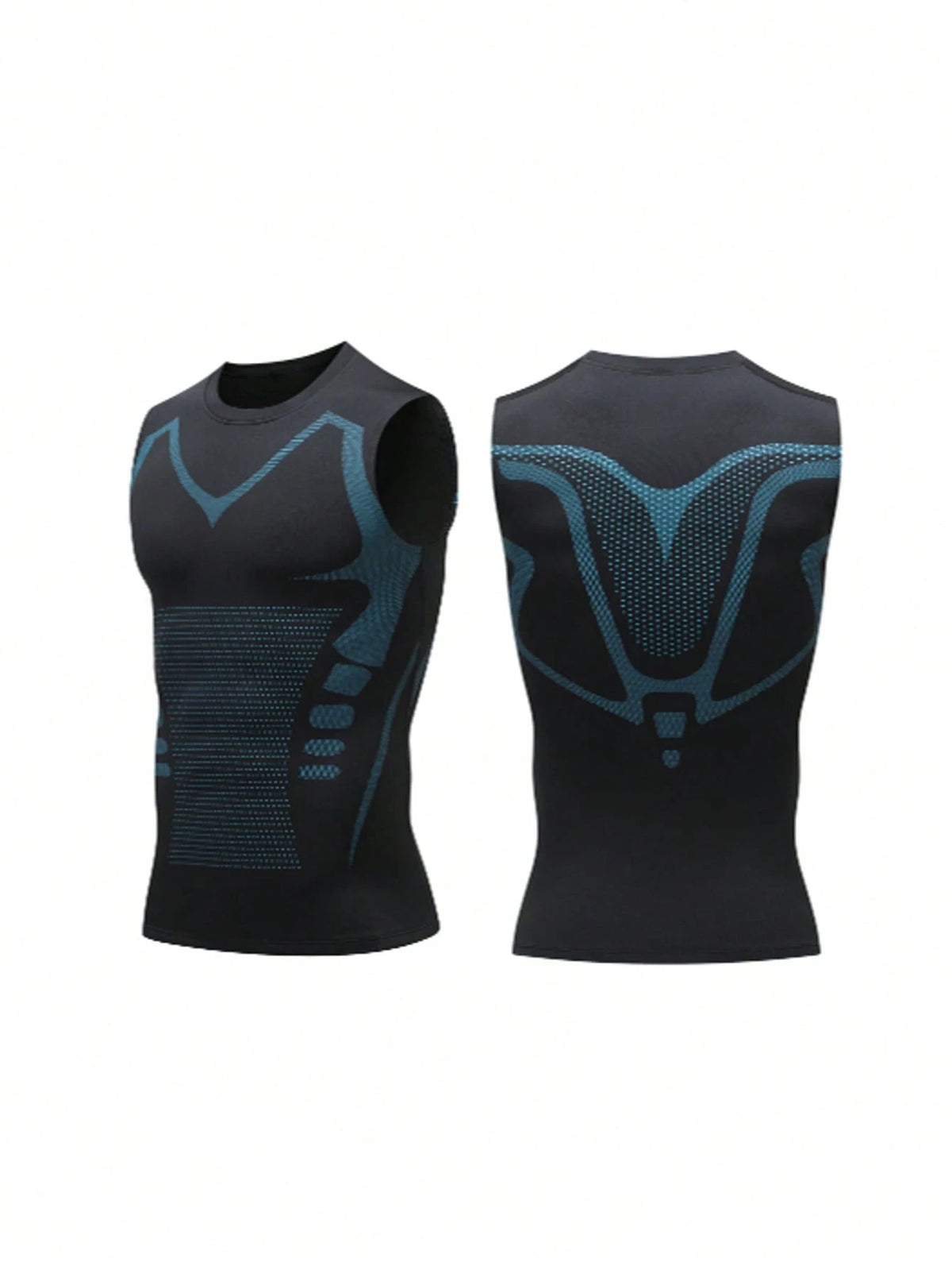 2 Packs Of Men's Thin Fleece Compression Shirts, Shaping Sleeveless Vests, Suitable For Running, Sports And Exercise Base T-Shirts