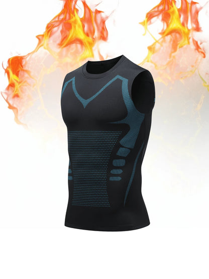 2 Packs Of Men's Thin Fleece Compression Shirts, Shaping Sleeveless Vests, Suitable For Running, Sports And Exercise Base T-Shirts