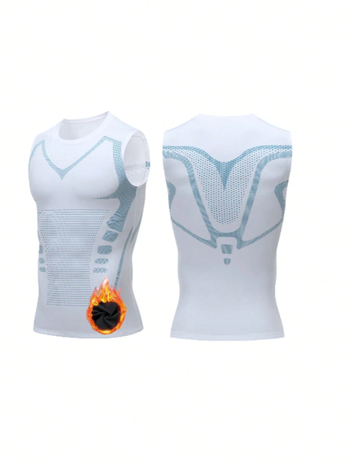 2 Packs Of Men's Thin Fleece Compression Shirts, Shaping Sleeveless Vests, Suitable For Running, Sports And Exercise Base T-Shirts