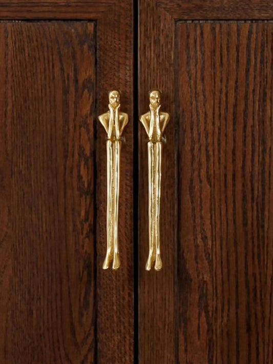 2 Pcs Modern Minimalist Wardrobe Door Cabinet Drawer Small Cabinet Creative Long Handle
