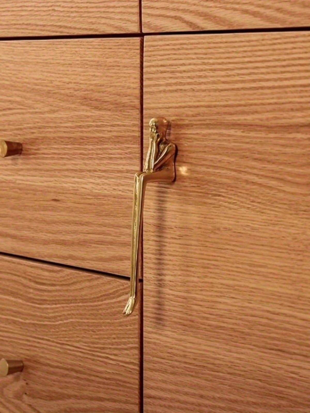 2 Pcs Modern Minimalist Wardrobe Door Cabinet Drawer Small Cabinet Creative Long Handle